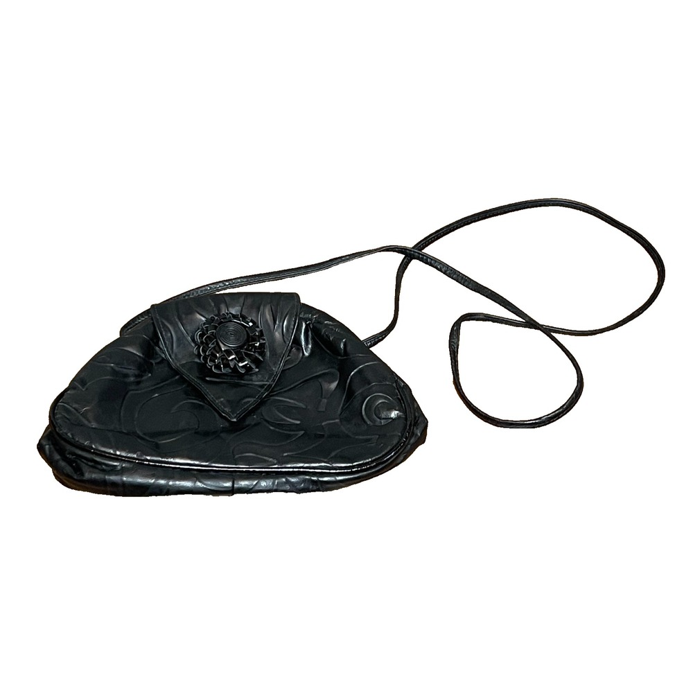 Pinky Women Genuine Leather USA Black Crossbody Bag Vintage Retro Romantic Goth